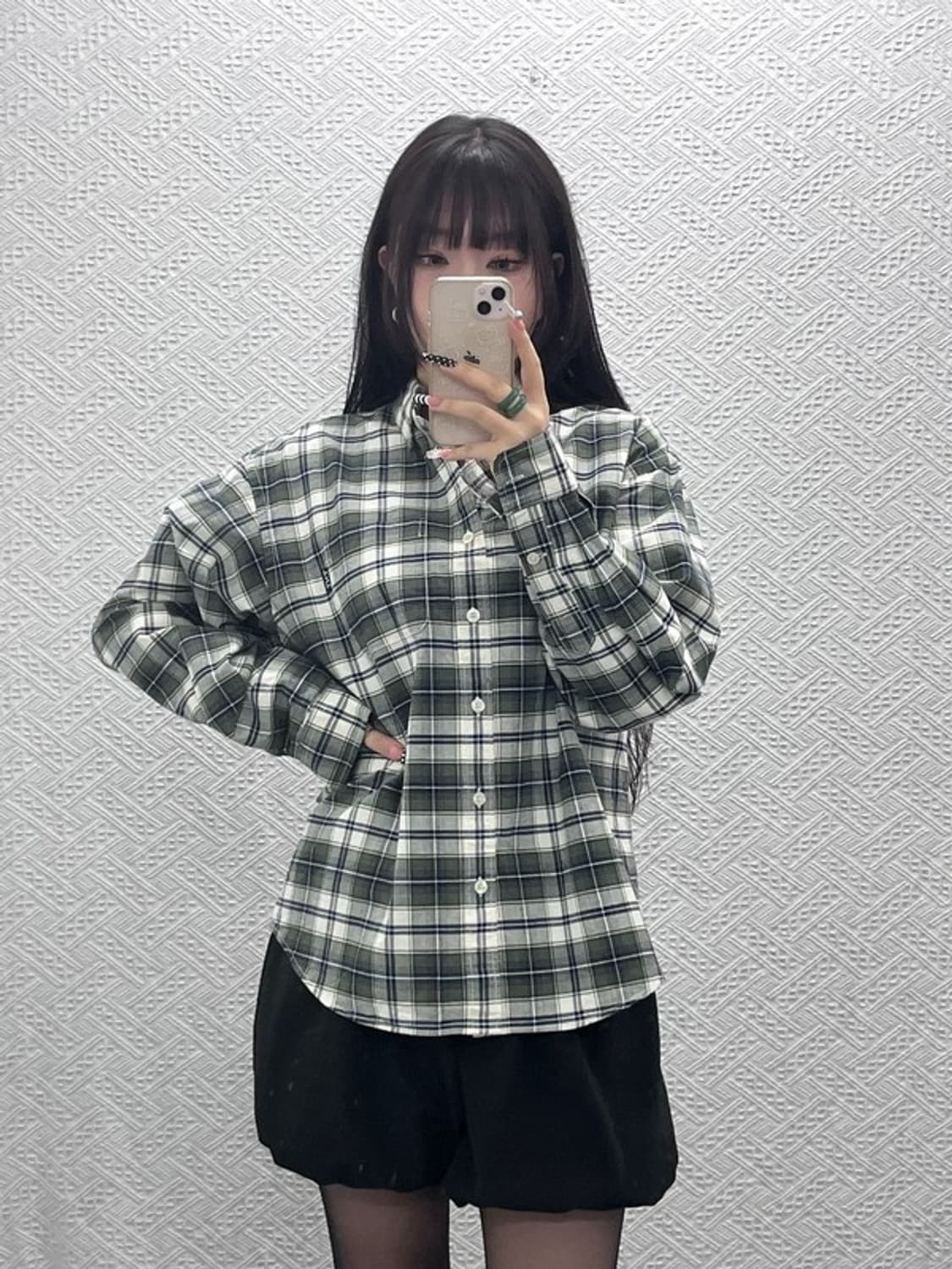 디스이즈네버댓 컨트리 레트로 빈티지 그린 체크 셔츠 S C10553 상품이미지2