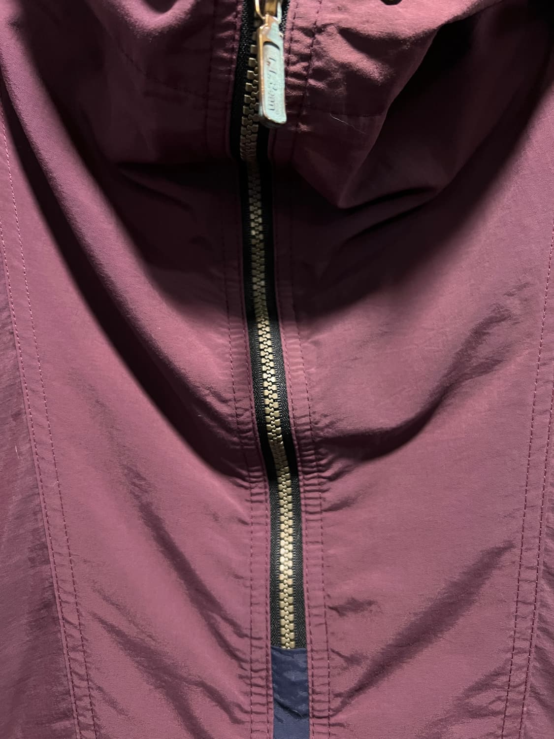 [L]90's 엘엘빈 USA Made 버건디 나일론 마운틴 아노락 자켓 상품이미지3