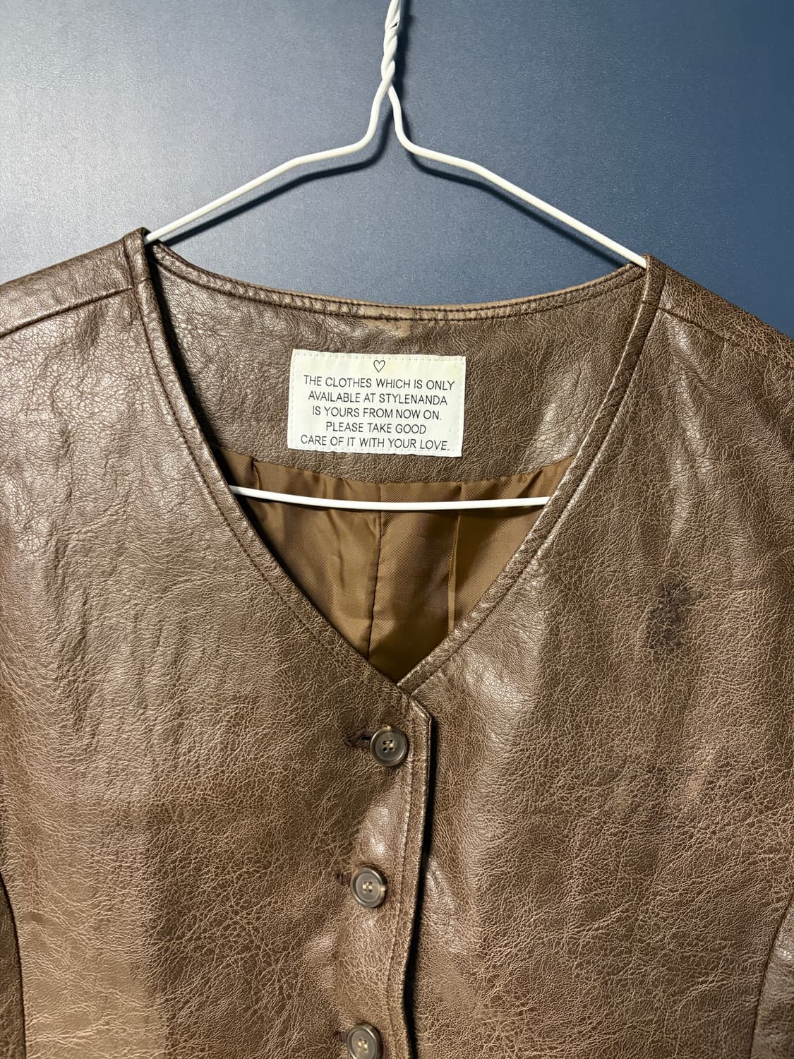 스타일난다 브라운 레더 베스트 상품이미지2