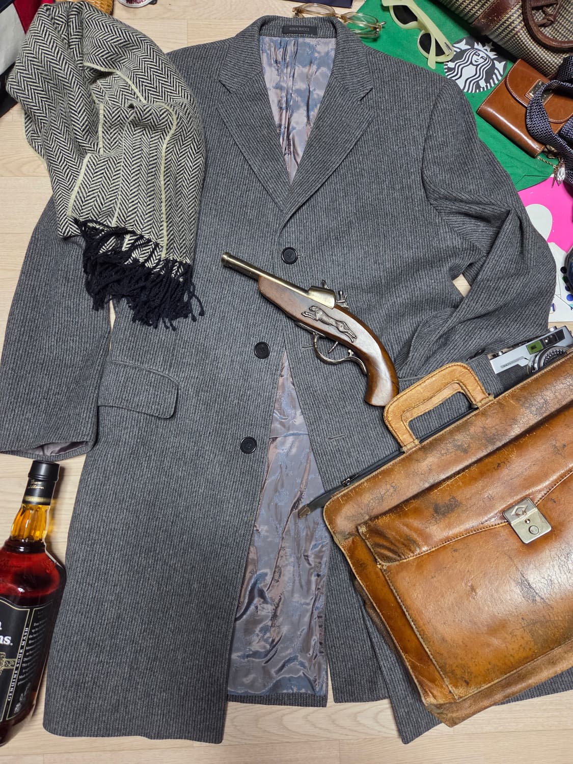 NINA RICCI 클래식 코트 그레이 수트 정장  상품이미지1