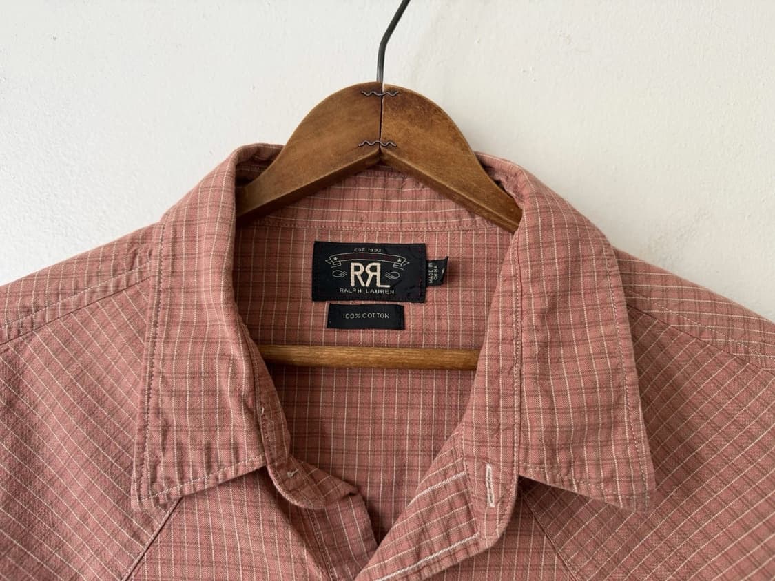 RRL 더블알엘 웨스턴 체크 셔츠 테라코타 상품이미지5