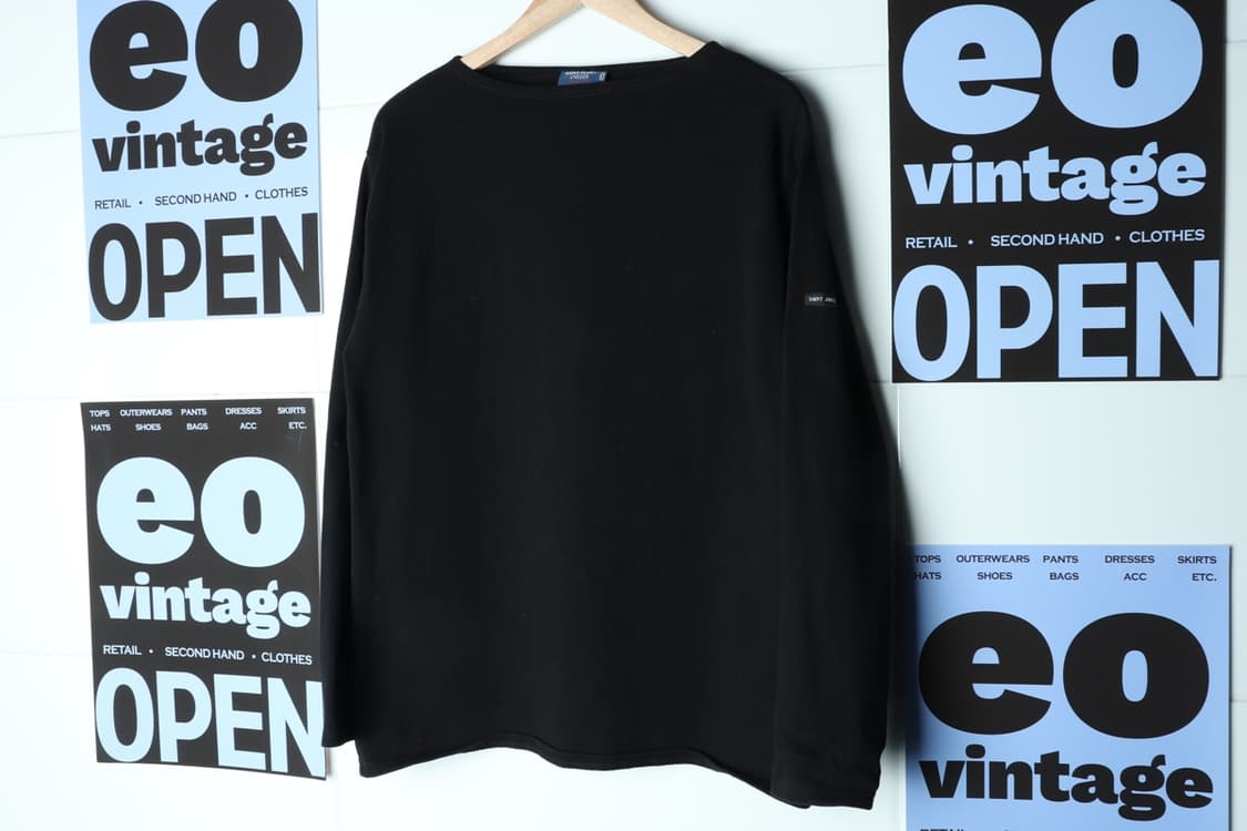 (L-XL) 세인트제임스 긴팔티셔츠 블랙 무지 아메카지-H30012 상품이미지2