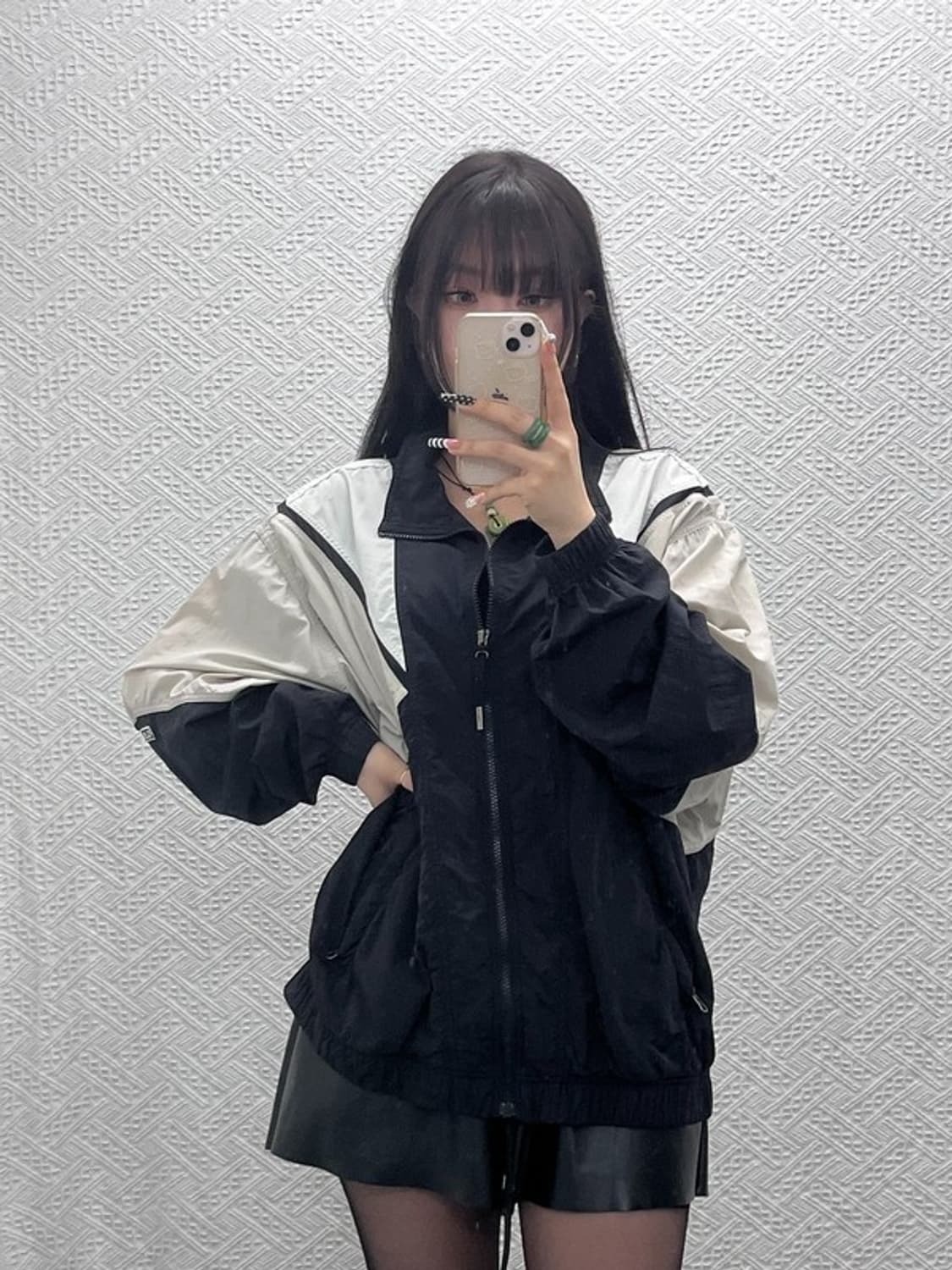 휠라 스포티 빈티지 레트로 배색 바람막이 자켓 L C10435 상품이미지2