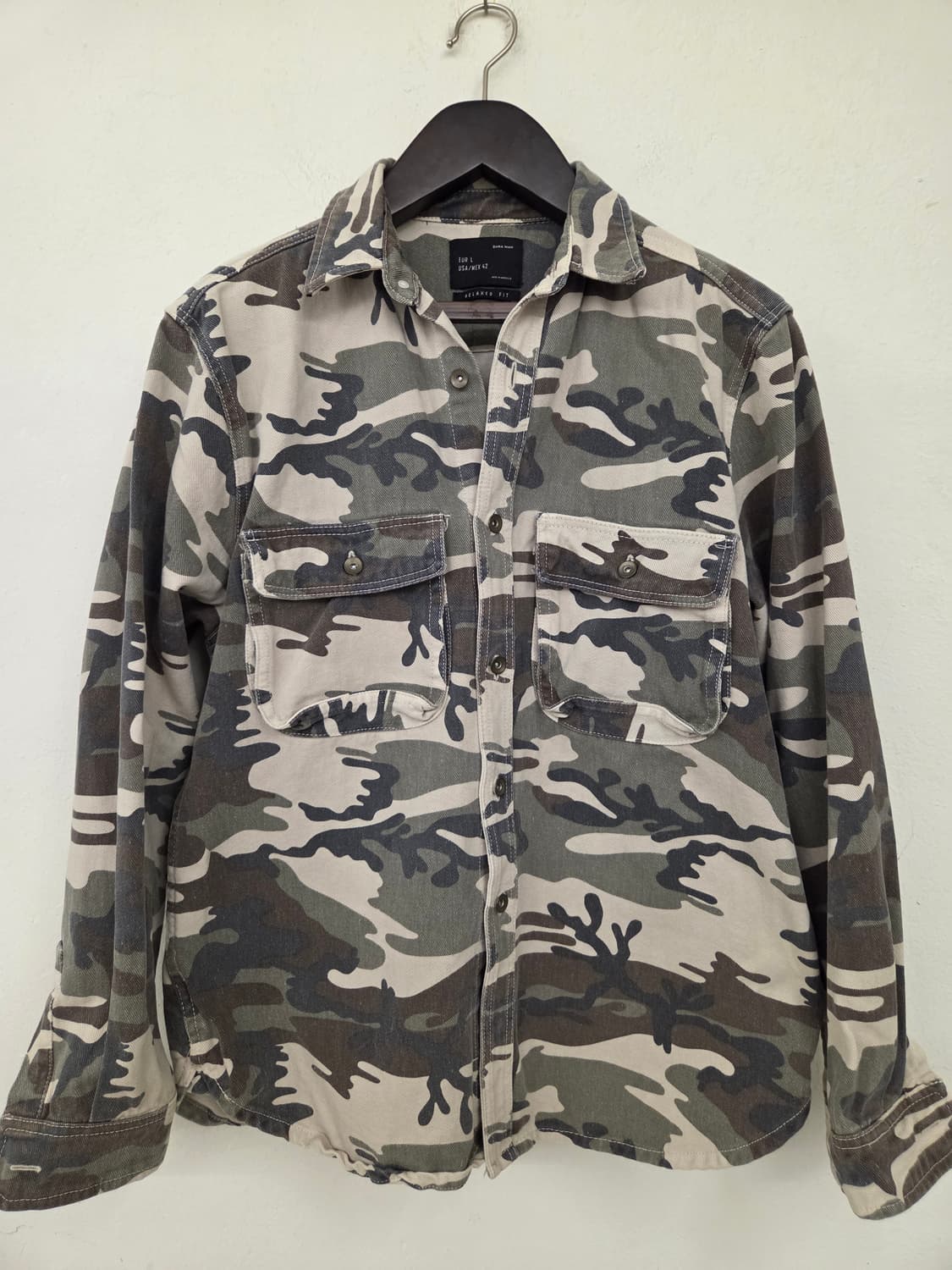 ZARA MAN 카모 패턴 셔츠 L 상품이미지1