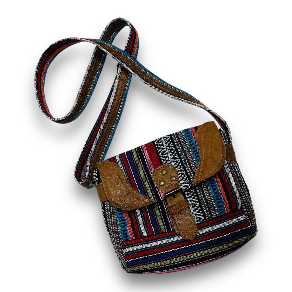 에스닉 자가드 히피 무드 네팔제 빈티지 크로스백 상품이미지1