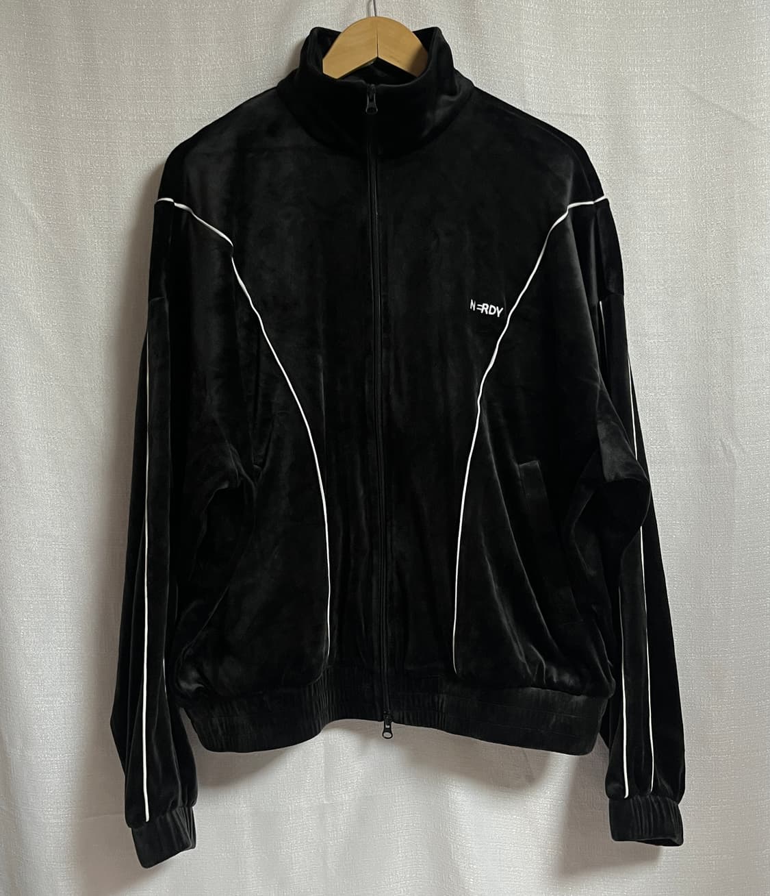 널디 오버핏 크롭 벨벳 져지 트랙탑 자켓 점퍼 L 상품이미지1