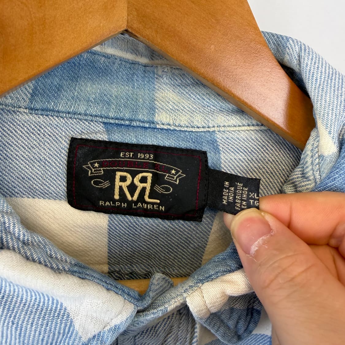 [RRL]더블알엘 플란넬 셔츠 XL 블루 웨스턴 셔츠 상품이미지2