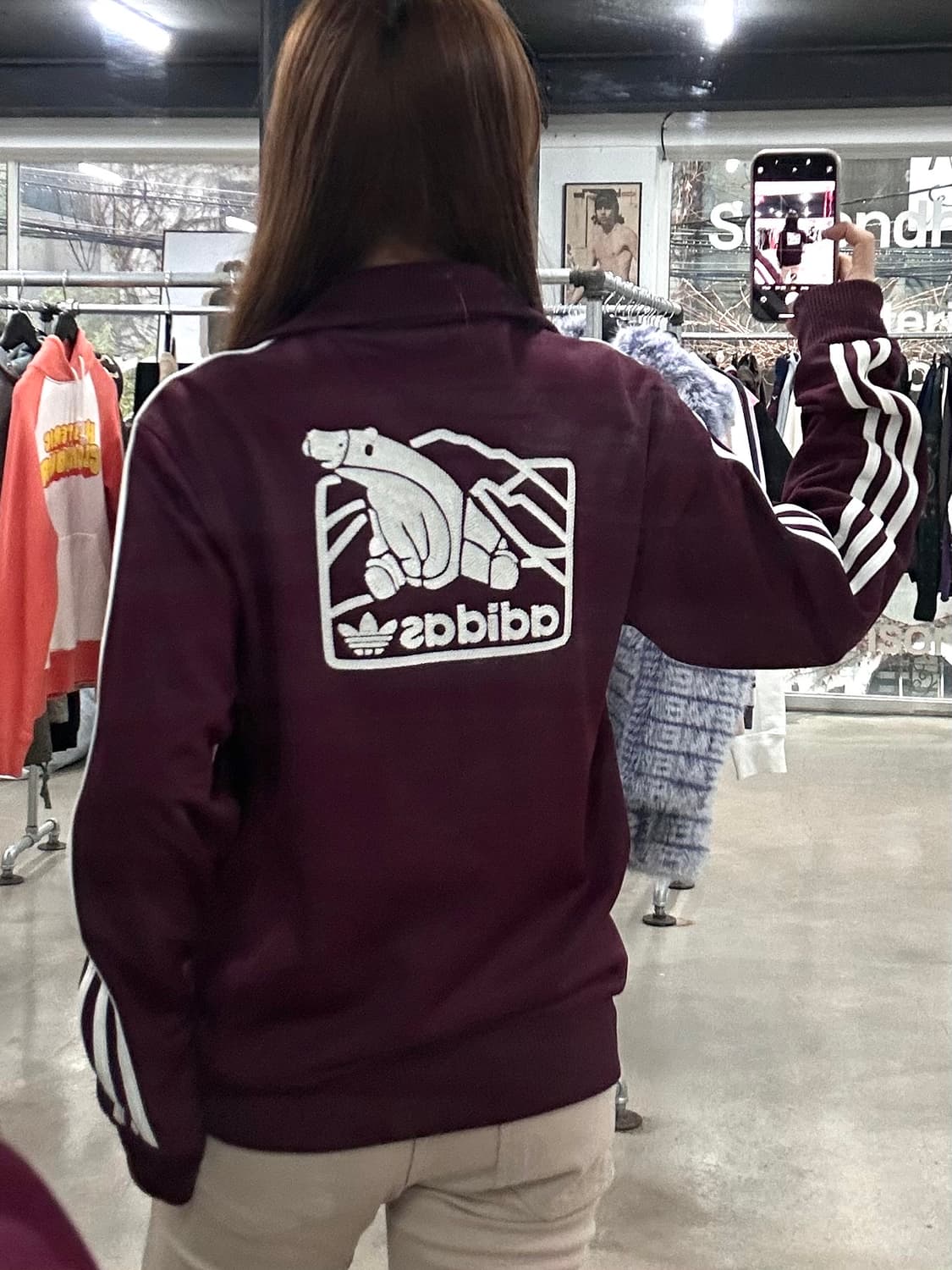 아디다스 베켄바우어 트랙 져지 버건디 상품이미지2