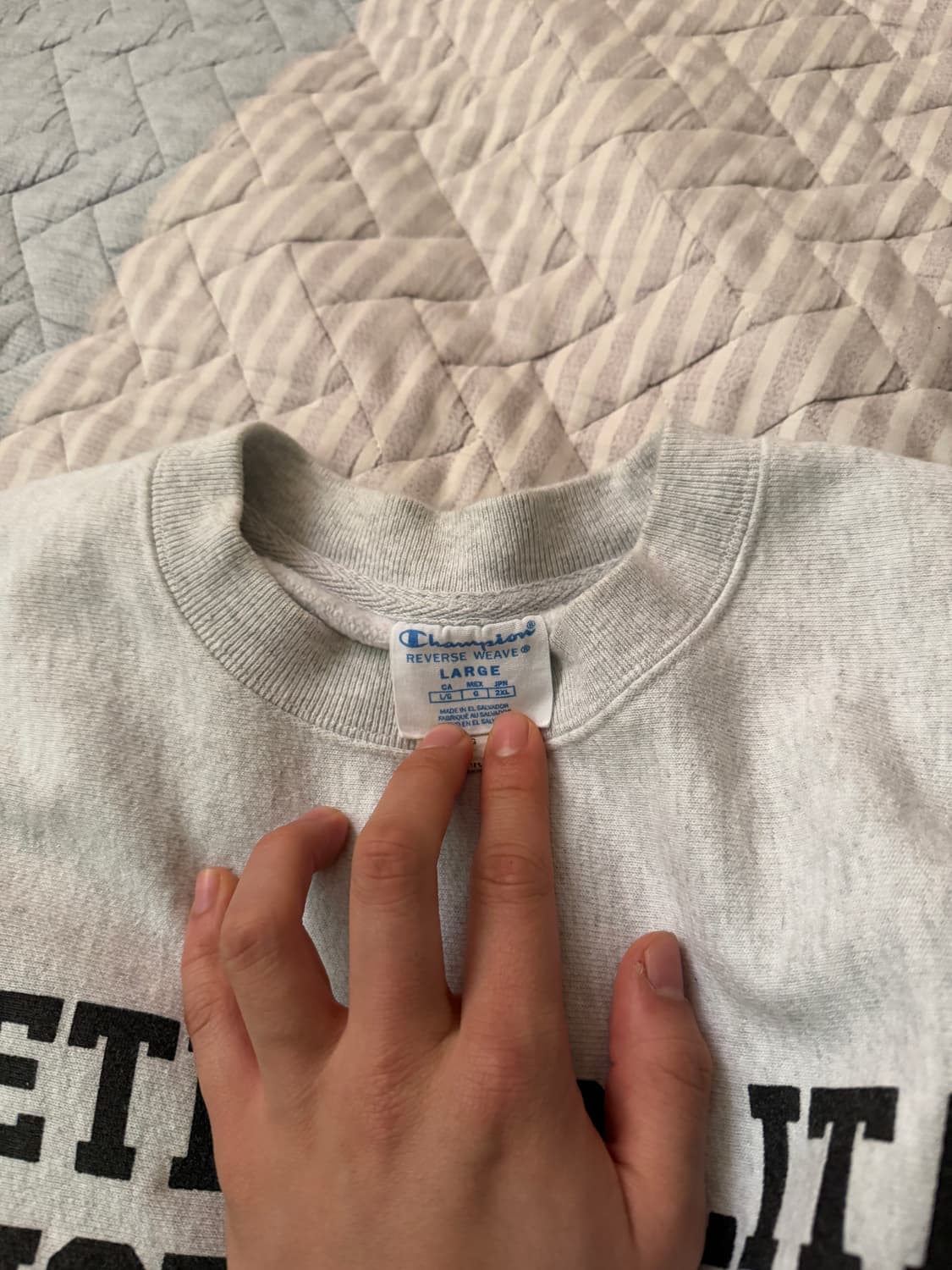 메트로폴리탄 챔피온 리버스위브 맨투맨 멜라지 그레이 L 상품이미지3