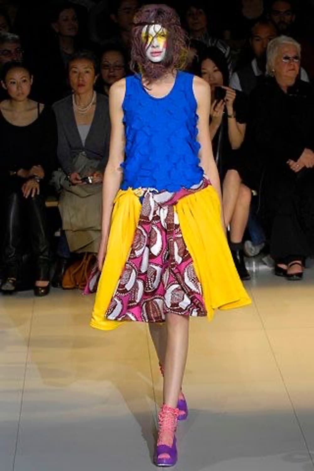 Pattern Stripe Docking Skirt Pants 상품이미지2