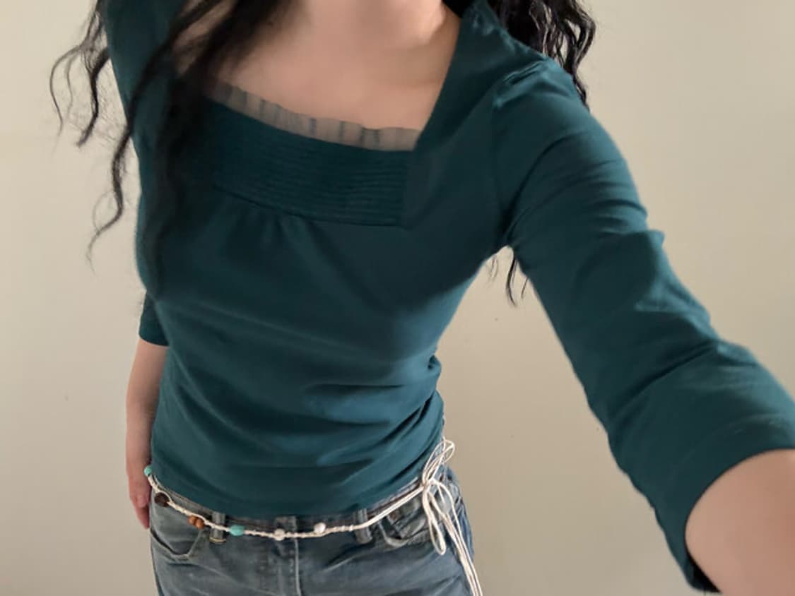 square neck smock top 상품이미지5