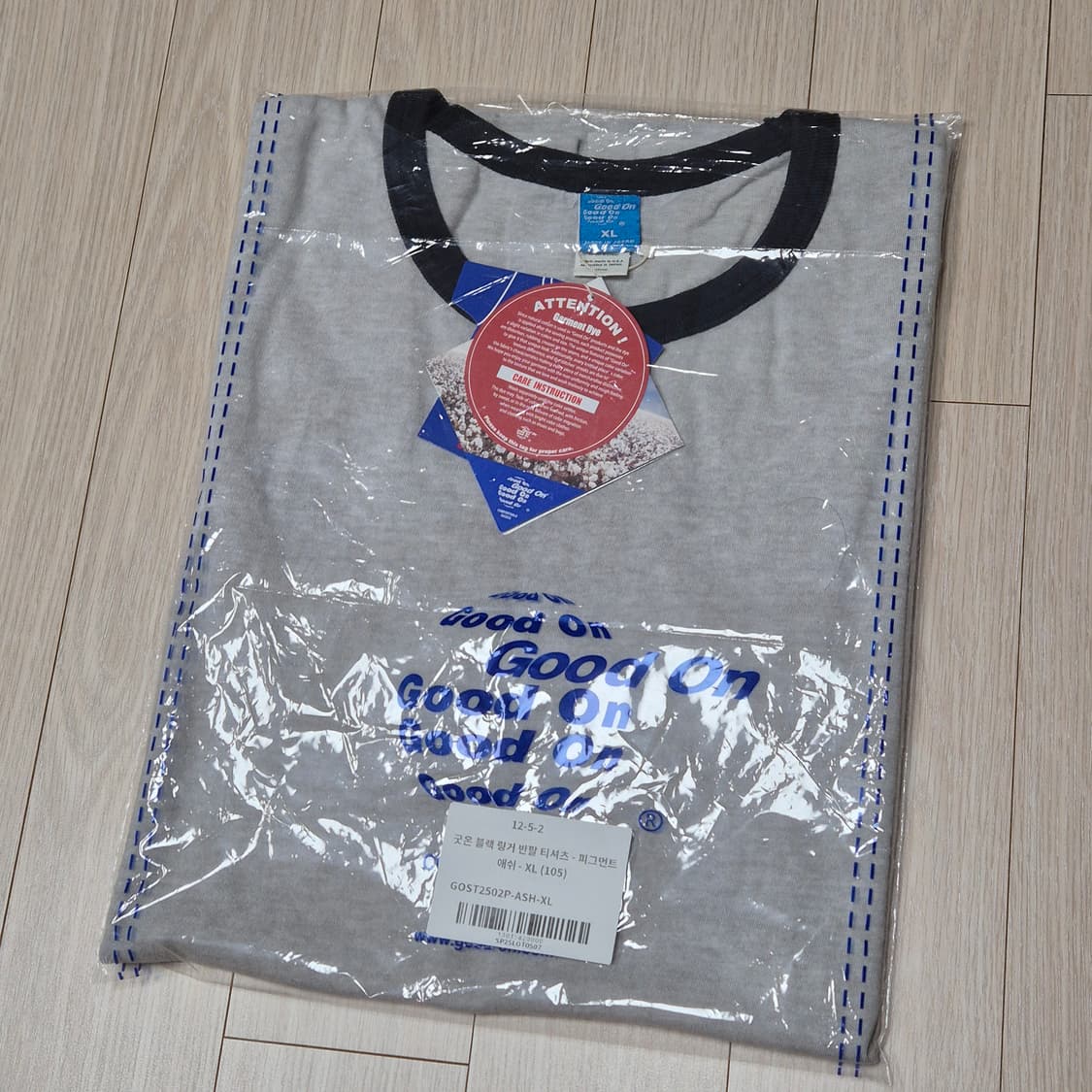 링거 반팔 티셔츠 - 피그먼트 애쉬 xl 상품이미지1
