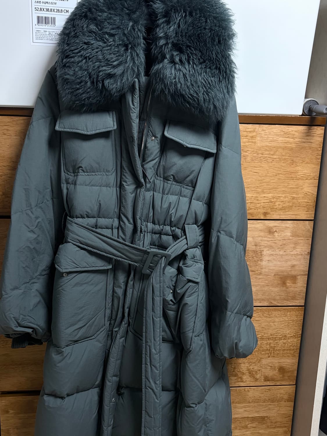 베네통 양털카라 구스다운 롱패딩 상품이미지3