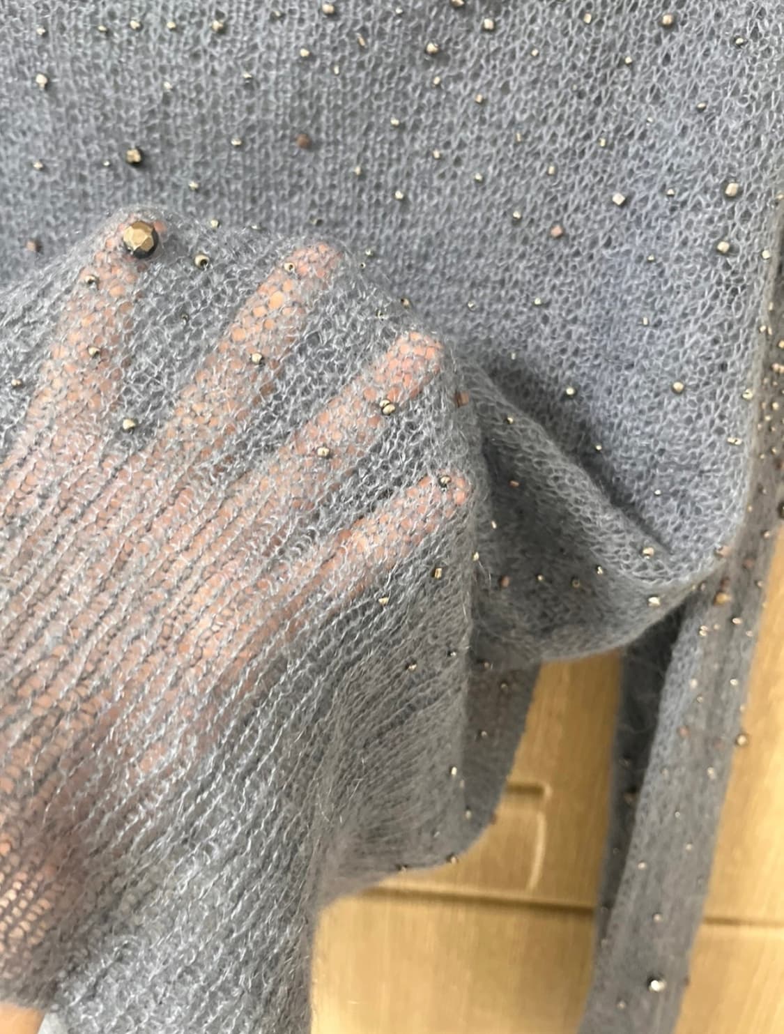 이태리 아뷰 모헤어 니트 비즈 여리 소매 정가120만원 상품이미지8