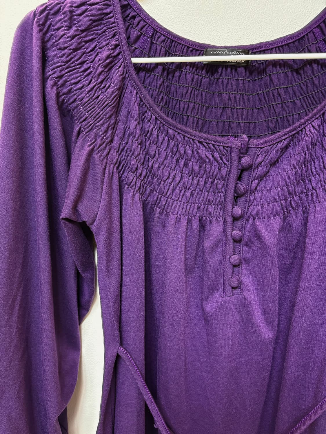 Vintage Purple wrinkled Blouse 상품이미지3