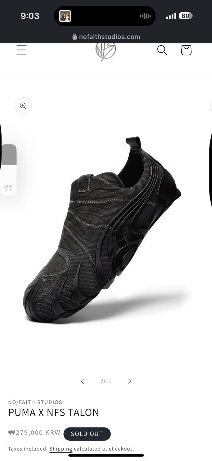 PUMA X NFS TALON black 상품이미지6