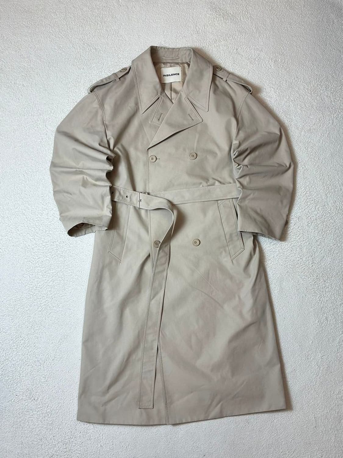 인사일런스 23FW 더블 브레스티드 벨티드 트렌치 코트 PN7527 상품이미지1