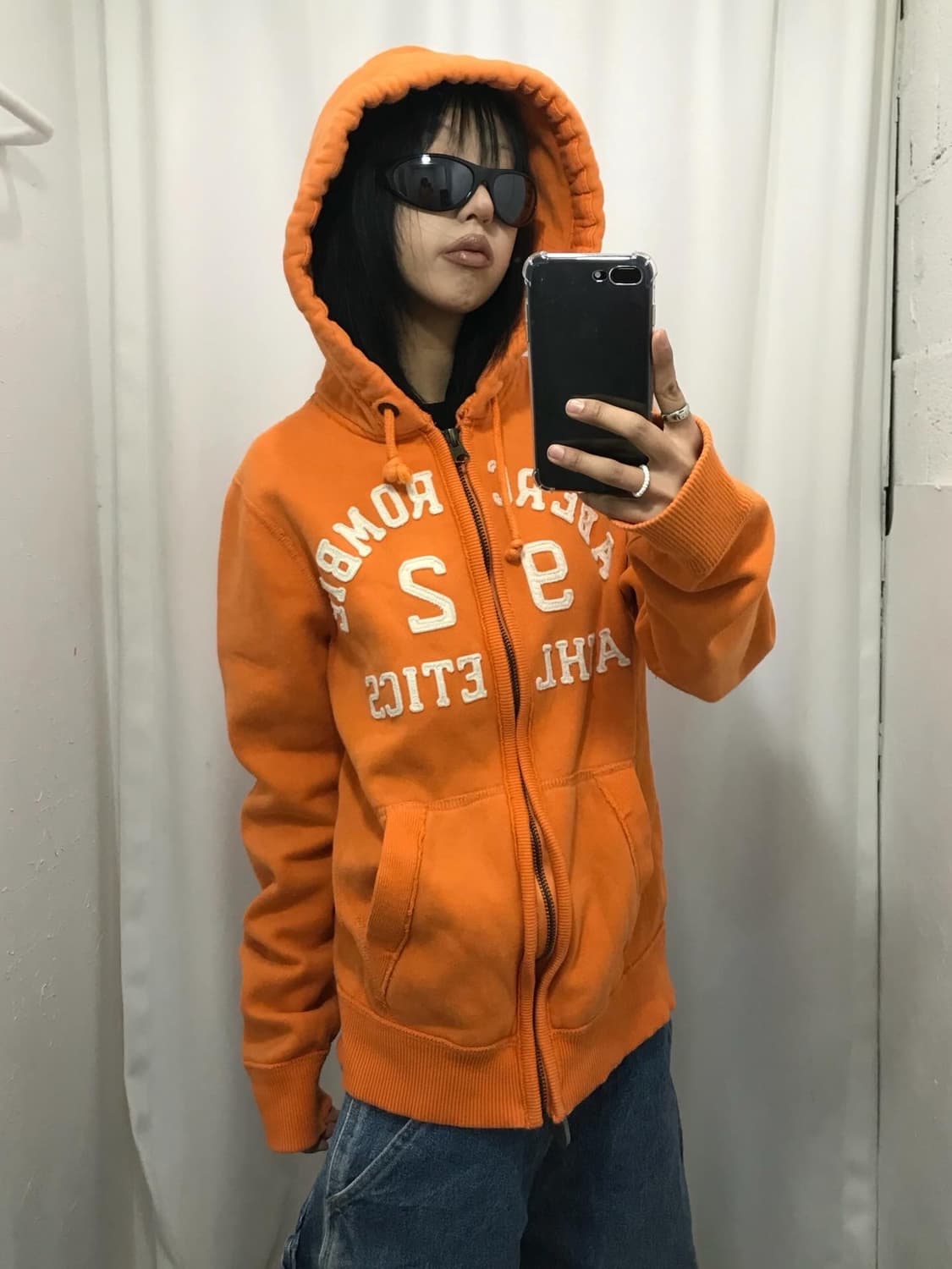 Abercrombie Orange Hood Zip-Up 상품이미지5