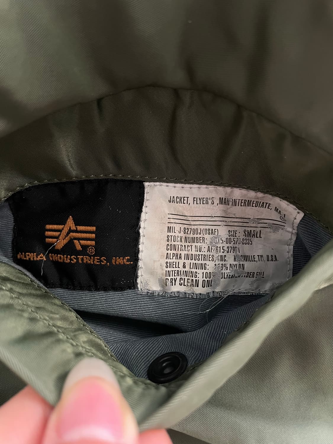알파인더스트리 MA-1 봄버 자켓 카키 S(90-95) 상품이미지7