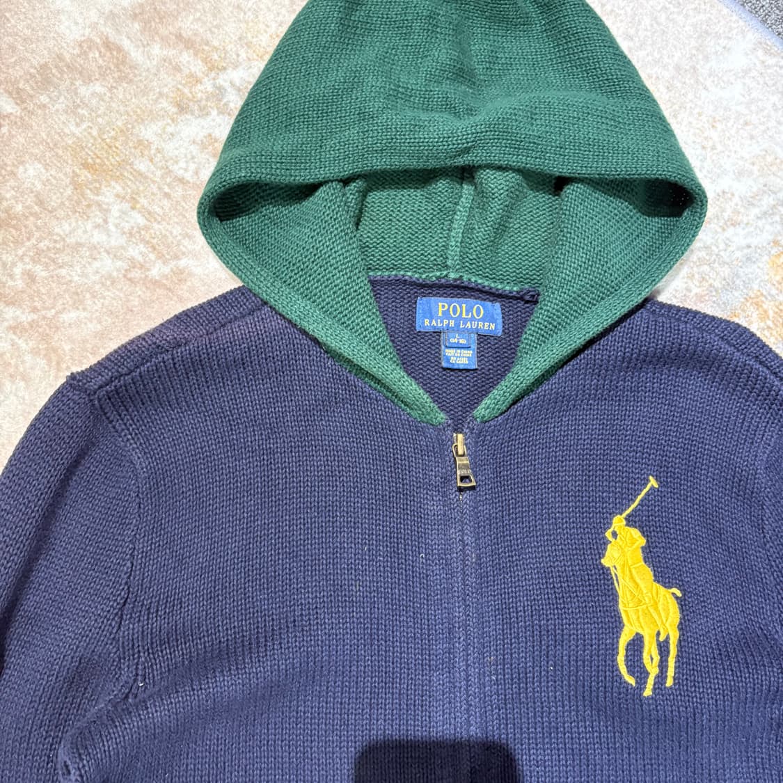 폴로 빅포니3 빈티지 니트 후드집업 상품이미지3