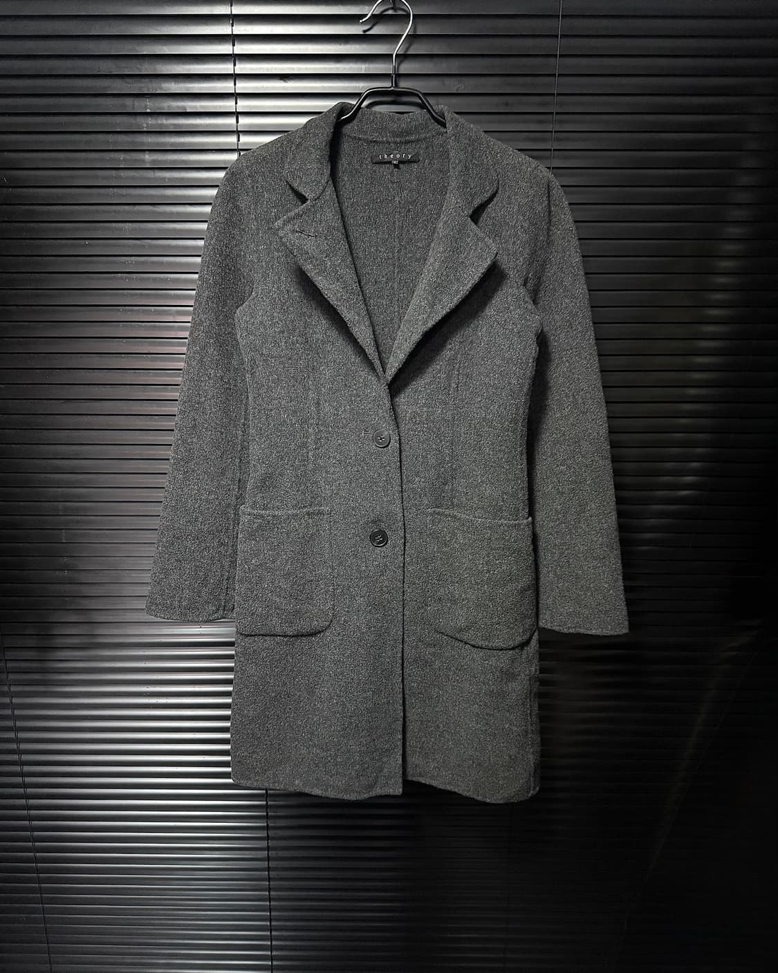 Theory 띠어리 울 코트 2버튼 차콜 S 하이넥 락시크 펑크 일본 상품이미지3