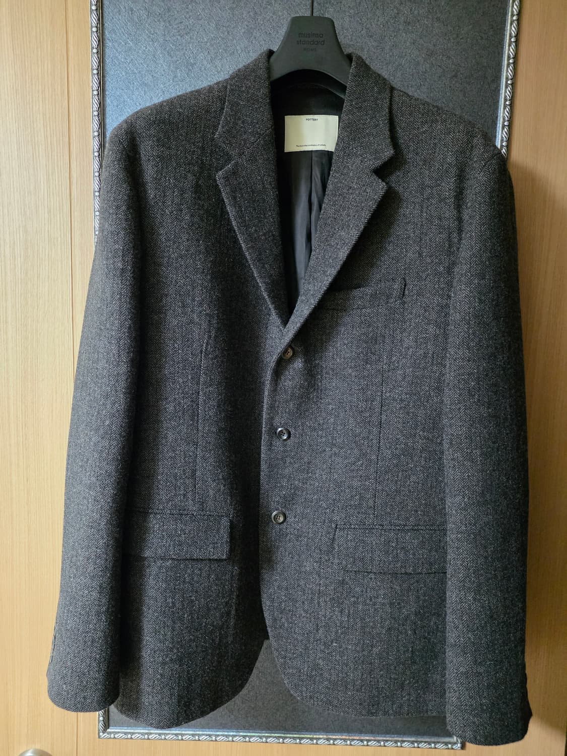 포터리 셔틀랜드 울 싱글 자켓 다크브라운 4사이즈 상품이미지2