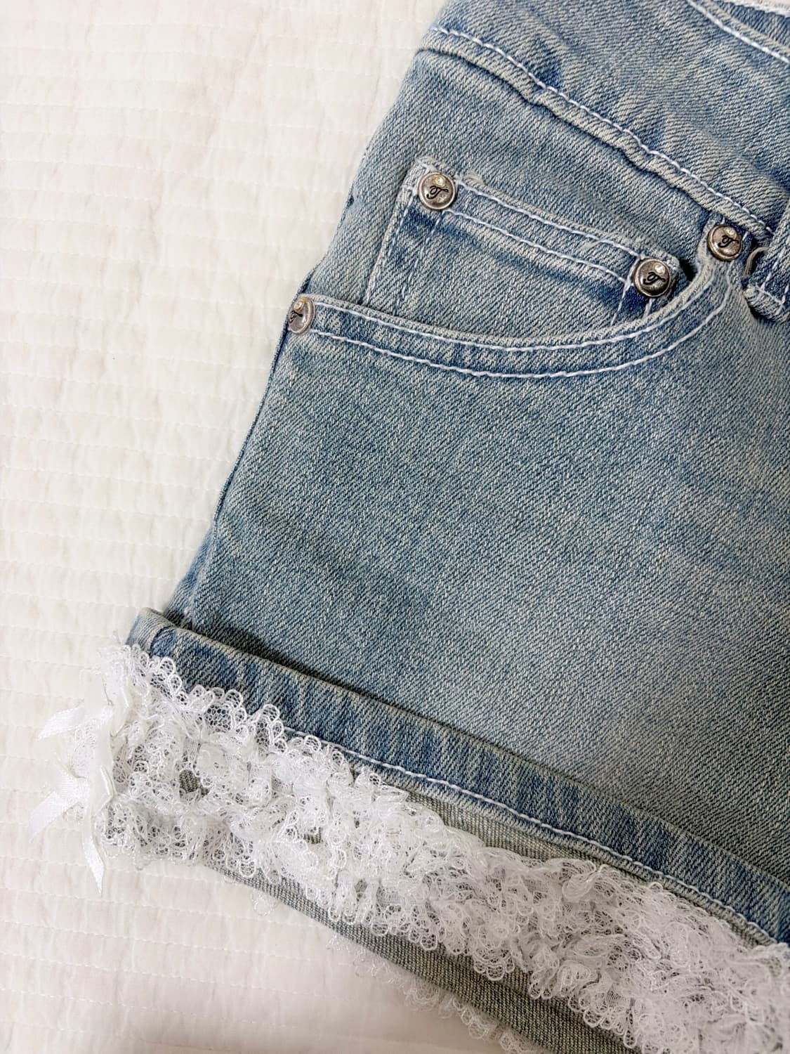 리즈리사 트랄라라 히메갸루 레이스 데님 팬츠 라떼갸루 히메카지 상품이미지4