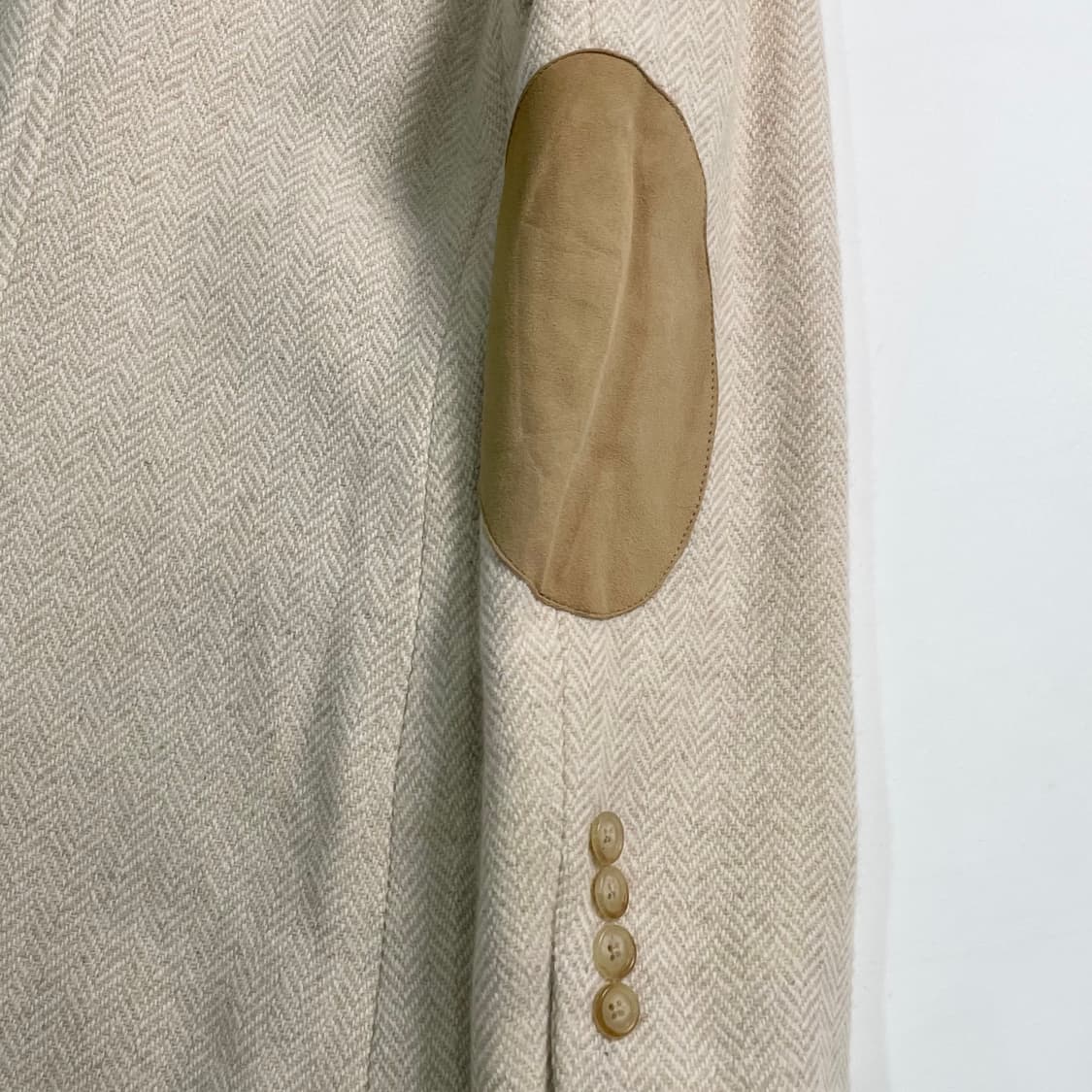 폴로 랄프로렌 우먼스 아이보리 헤링본 울 코트 상품이미지6