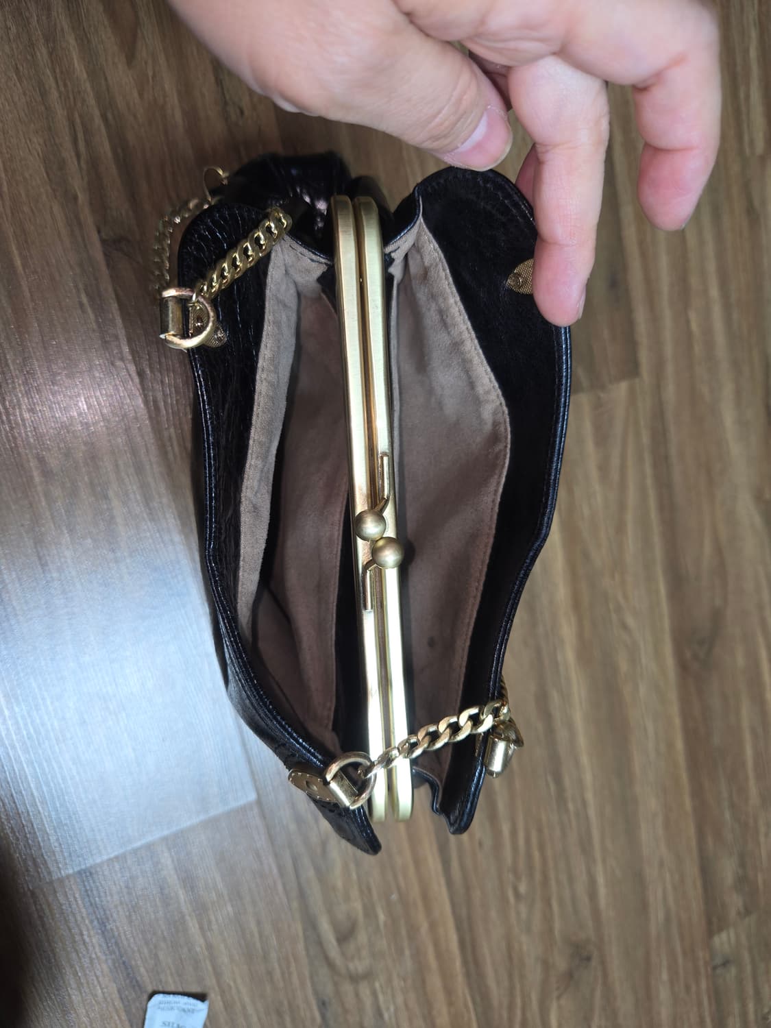 랑카스터 이네 베르니스 - 블랙 가죽 체인 숄더백 [정품] 상품이미지4