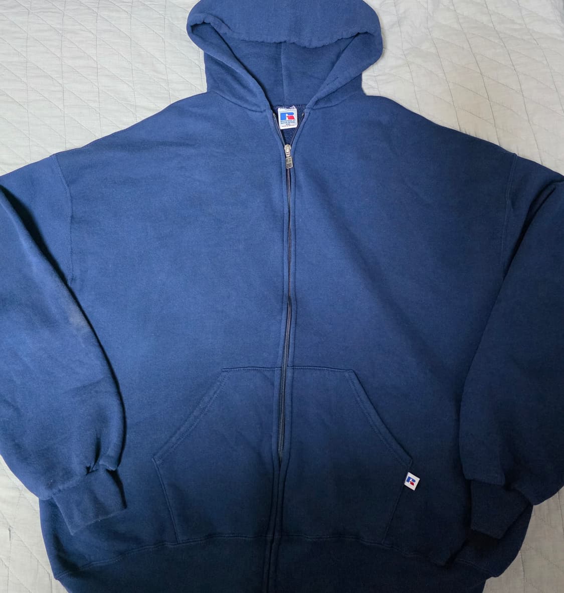 [XXL] 90s 빈티지 러셀 애슬레틱 후드집업 네이비 ver. 페이딩 상품이미지2