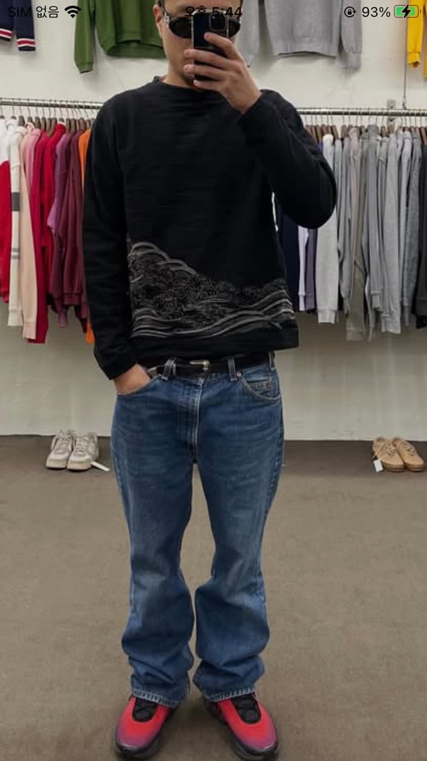 카라쿠리 타마시 잉어 맨투맨 상품이미지6