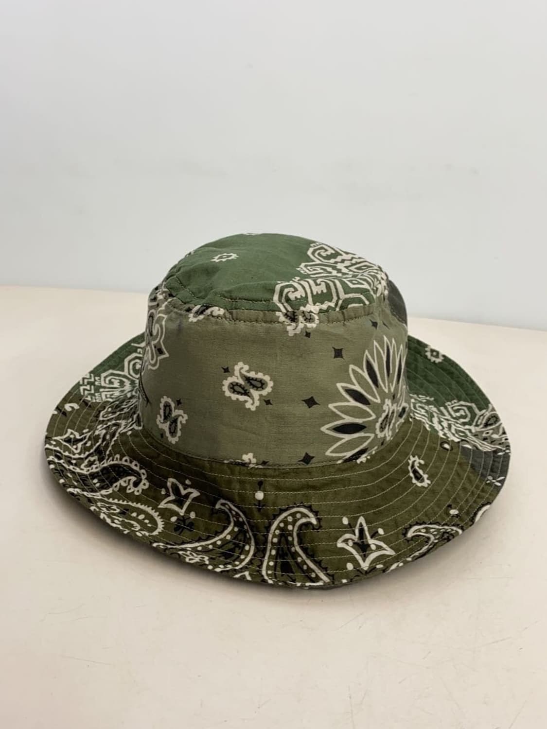 캐피탈 반다나 패치워크 버킷햇 롱 브림 카키 상품이미지3