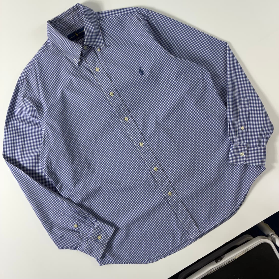 Polo  폴로 랄프로렌 자수 코튼 블루 체크 셔츠  상품이미지2