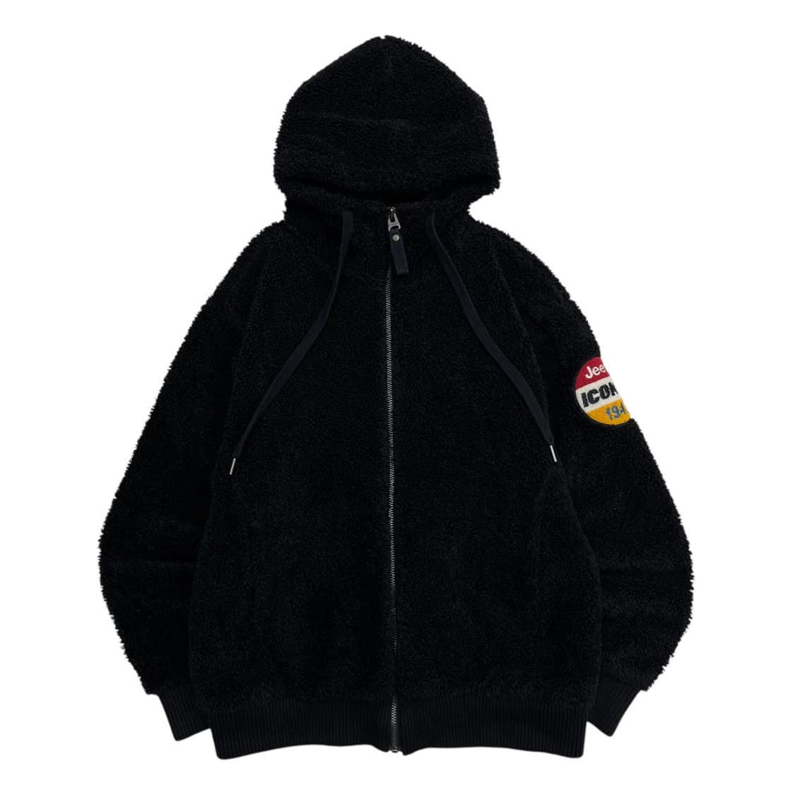 지프 사이트패치 블랙 뽀글이 후드집업 M 상품이미지5