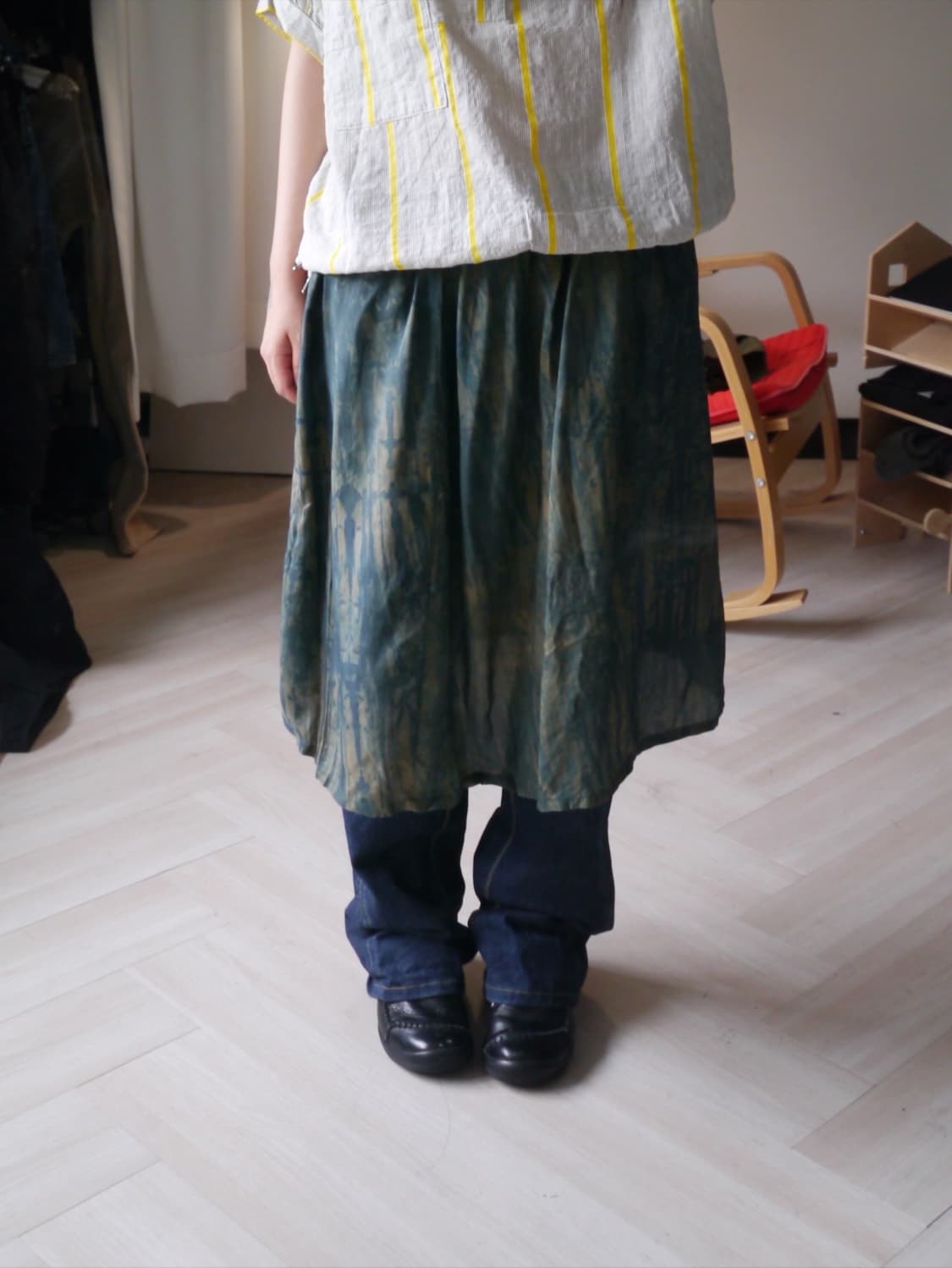 tie-dye satin skirt 상품이미지1