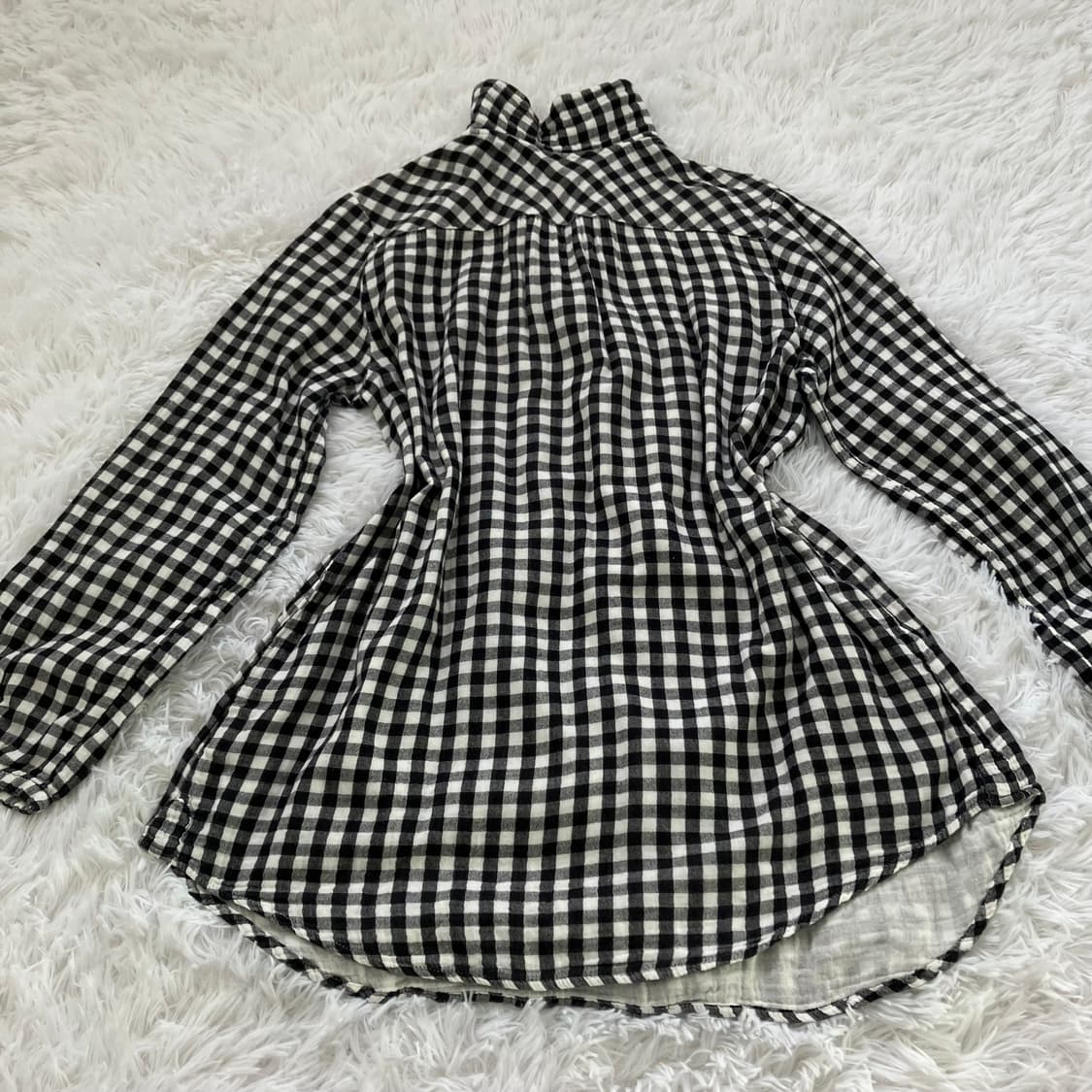 빈티지 모리 체크 블라우스 951 y2k 스트릿 갸루 펑키 일본빈티지 상품이미지2