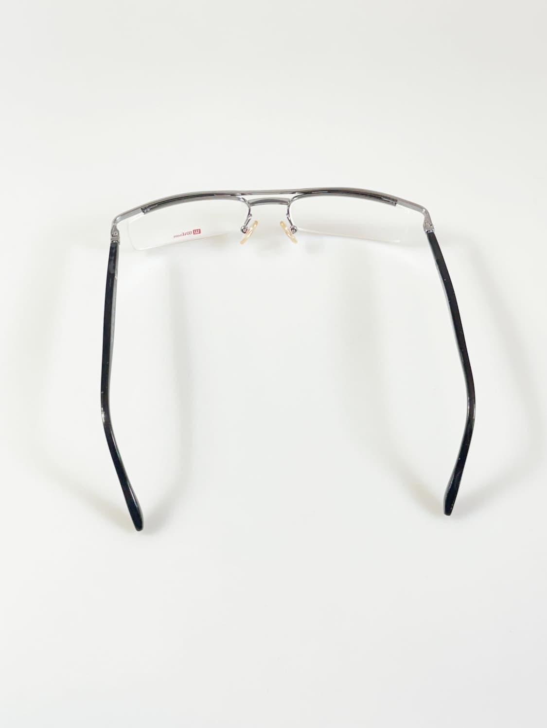 90s WILSON 실버 티타늄 반무테 스퀘어 빈티지 안경 상품이미지5