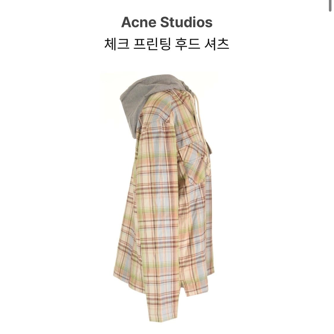Acne Studios 체크 프린팅 후드 셔츠 상품이미지3