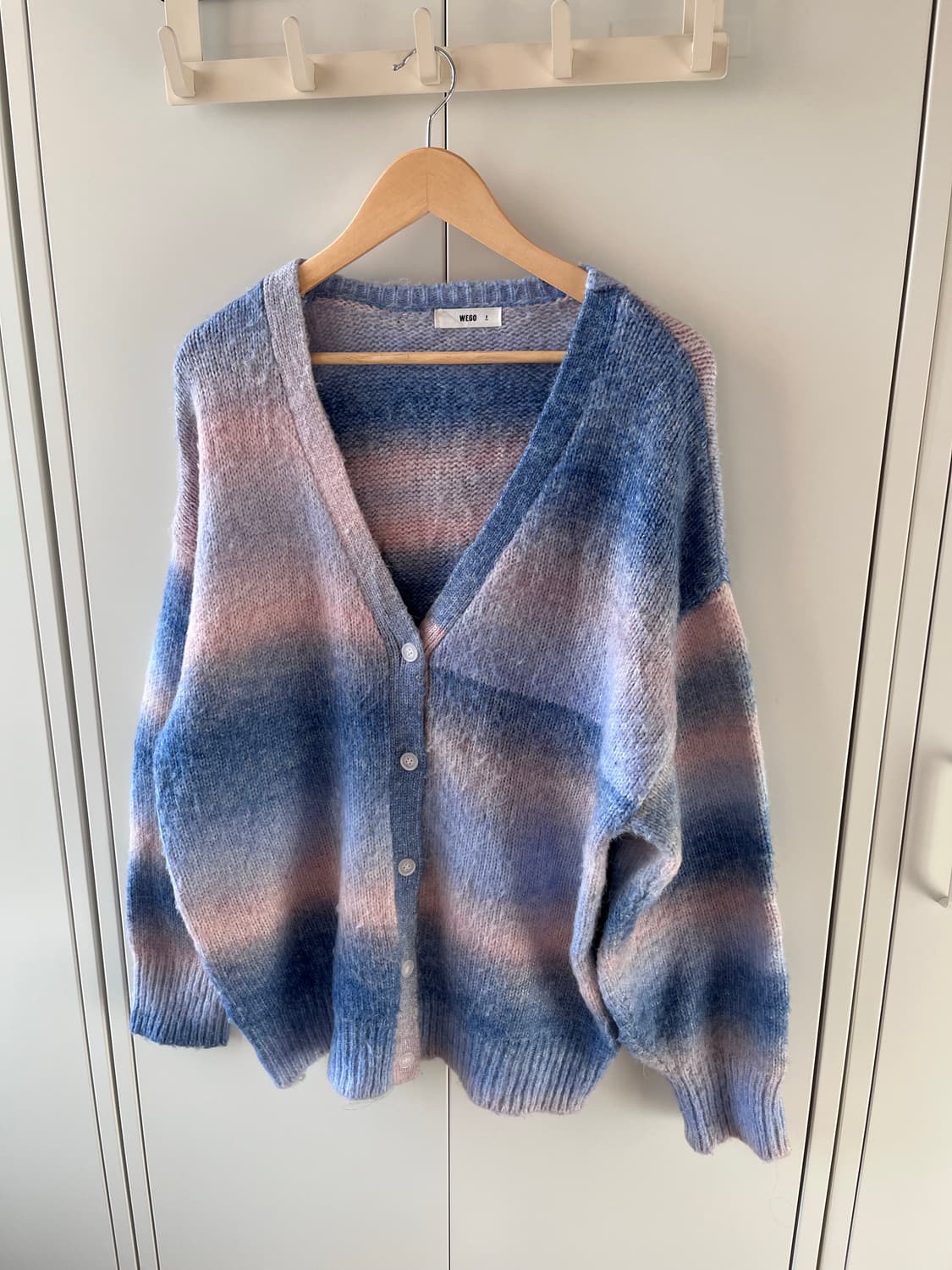 Wego  블루핑크 그라데이션 니트 가디건  상품이미지8