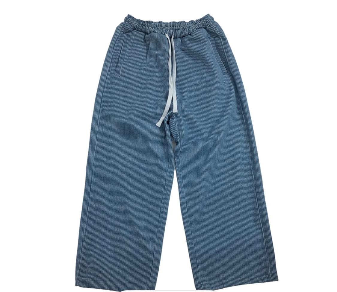 1) 논노드 파자마 데님 팬츠 블루 상품이미지1