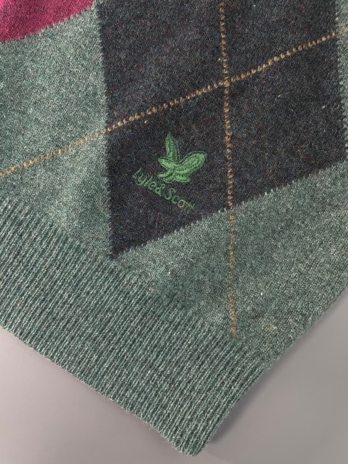 [XL] 라일앤스콧 아가일 퓨어 램스울 가디건 상품이미지6