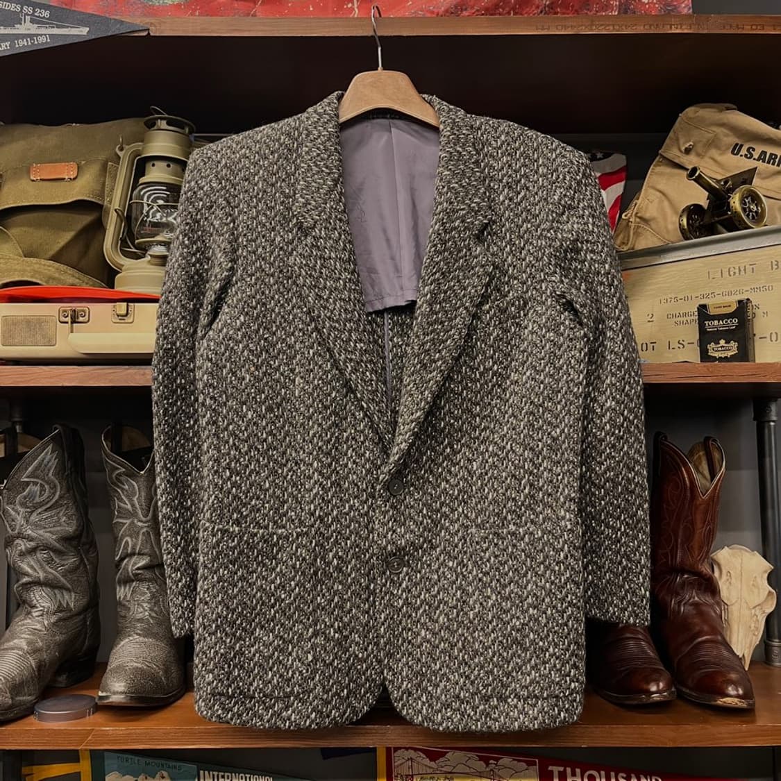 90s YSL 입생로랑 케이블 체크 패턴 테일러드 블레이져 N000 상품이미지1