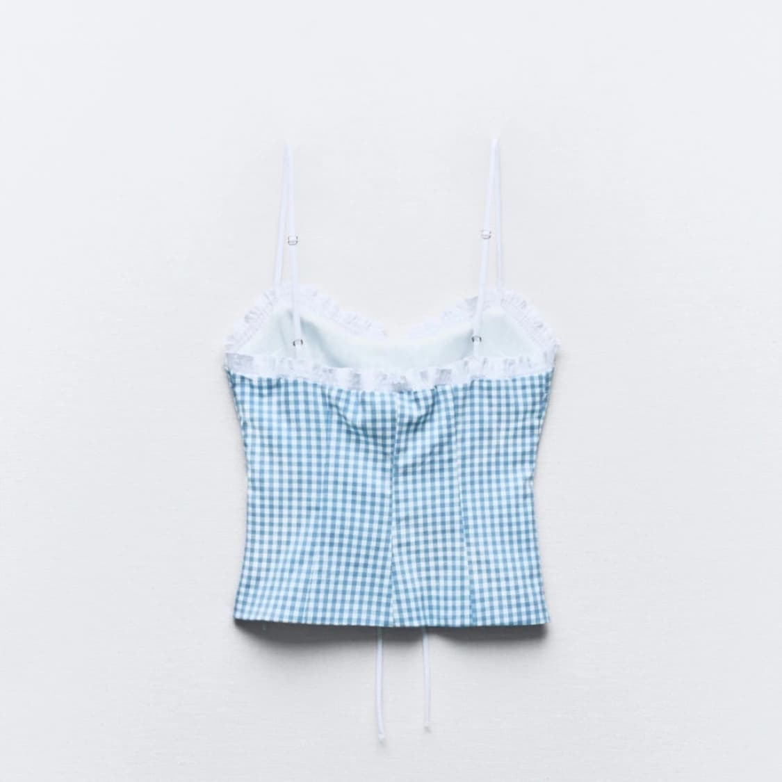 자라 체크 나시 블라우스 L 상품이미지2