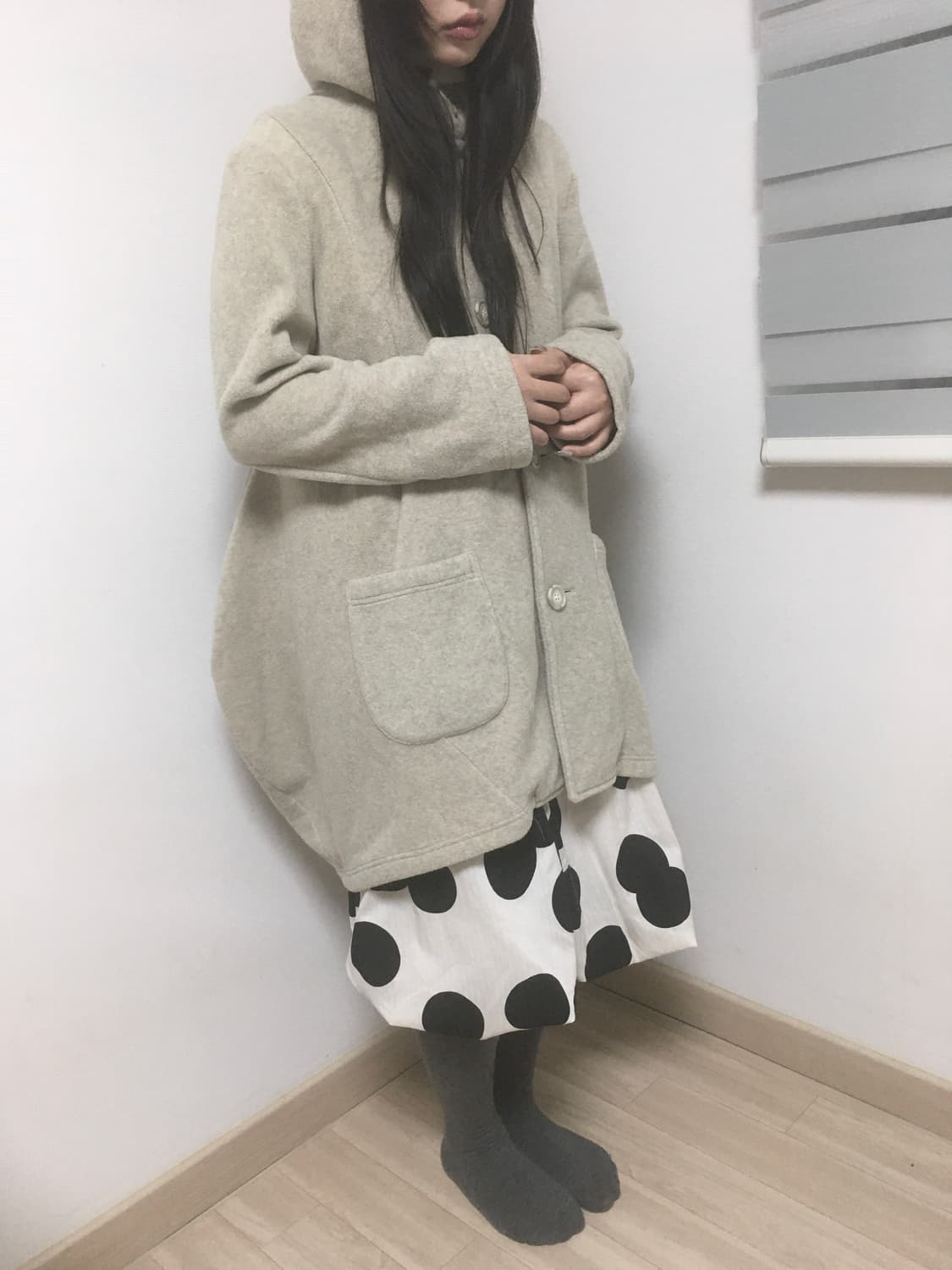 Gomme 고무 드레이프 후드 코트 상품이미지3