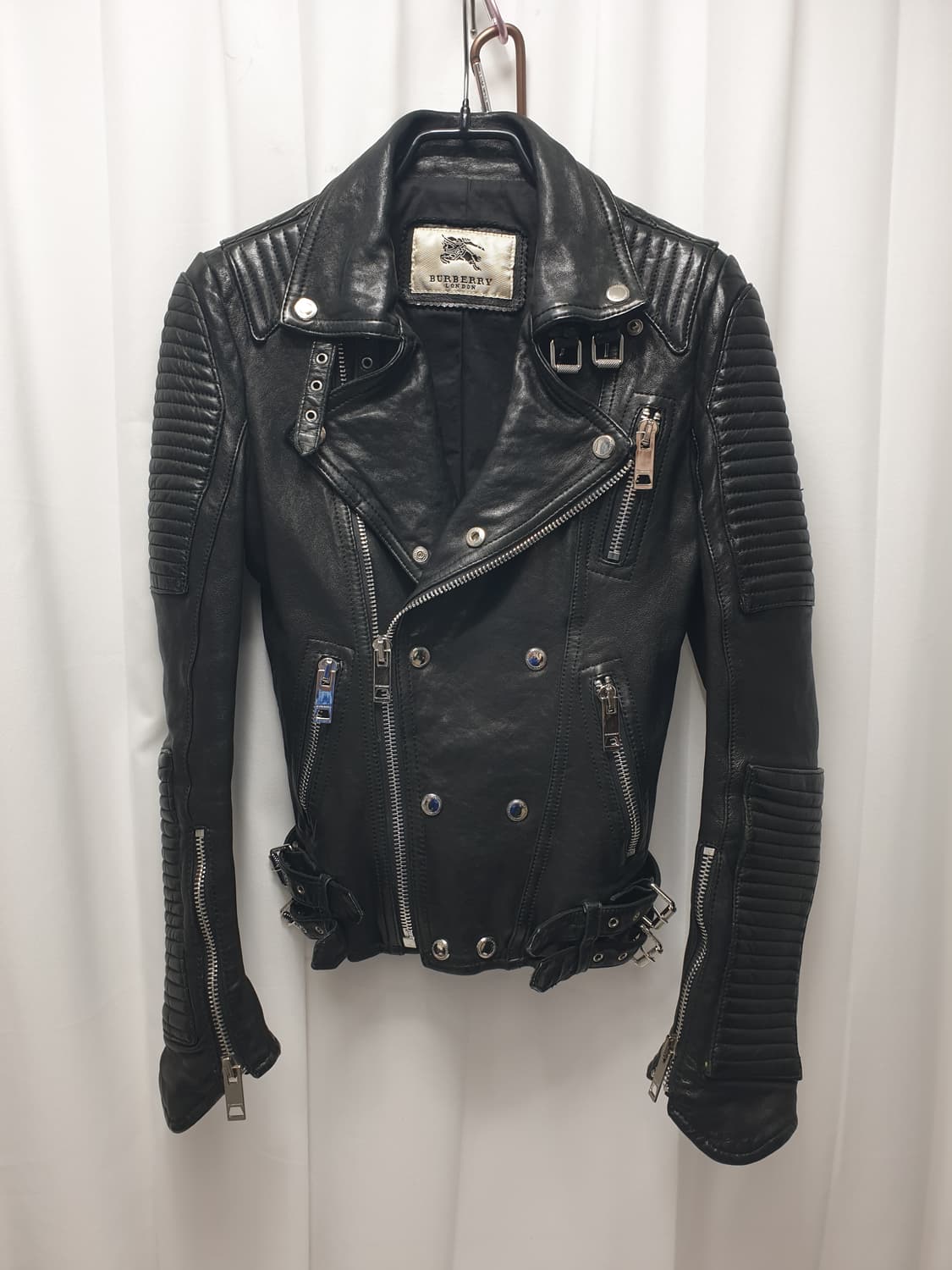 버버리 블랙 가죽 라이더 자켓 M 상품이미지1