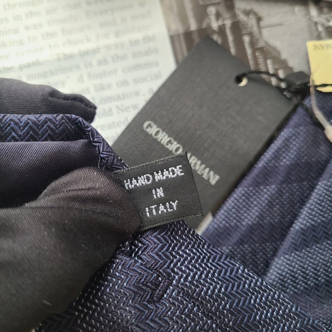 조르지오 아르마니 넥타이 네이비 9.1cm 새제품 g4
 상품이미지10