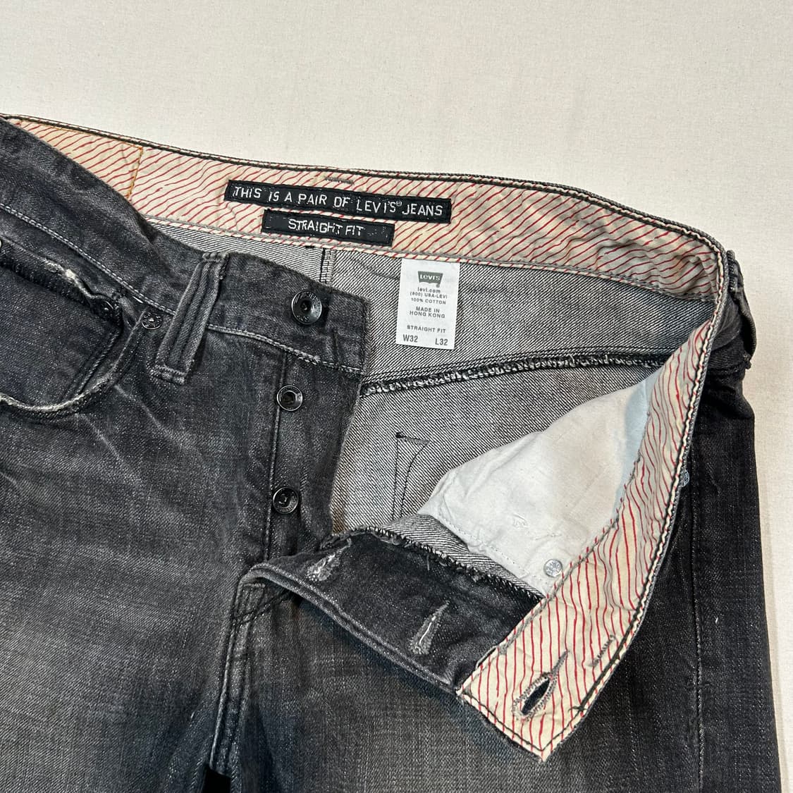 34inch) 리바이스 701 흑청 스트레이트 데님 청바지 상품이미지8