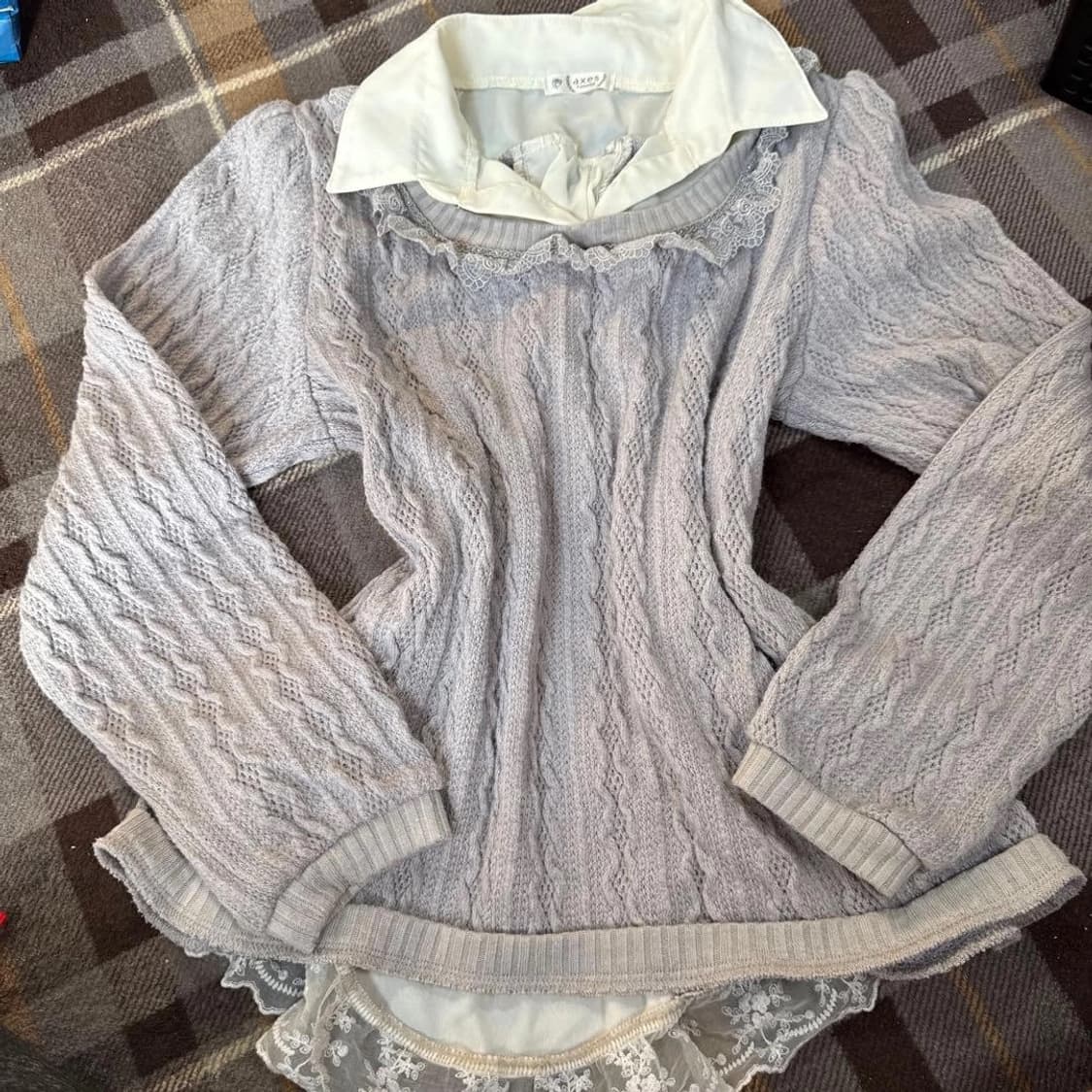 axesfemme 레이스 니트 블라우스 상품이미지1