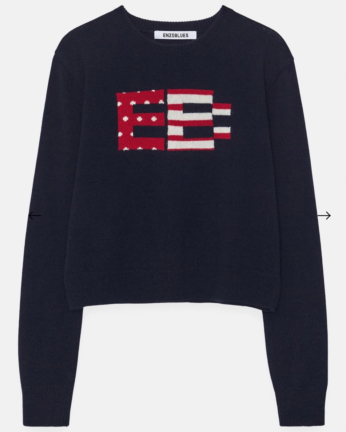엔조블루스 픽셀 로고 니트 스웨터 (NAVY) 상품이미지1
