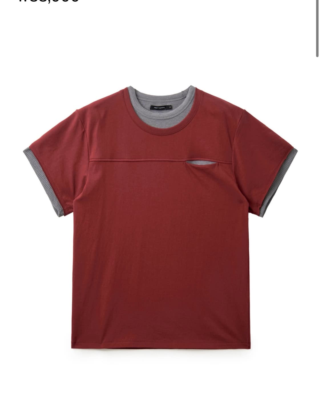  해칭룸 Double Neck Tee Red 상품이미지1